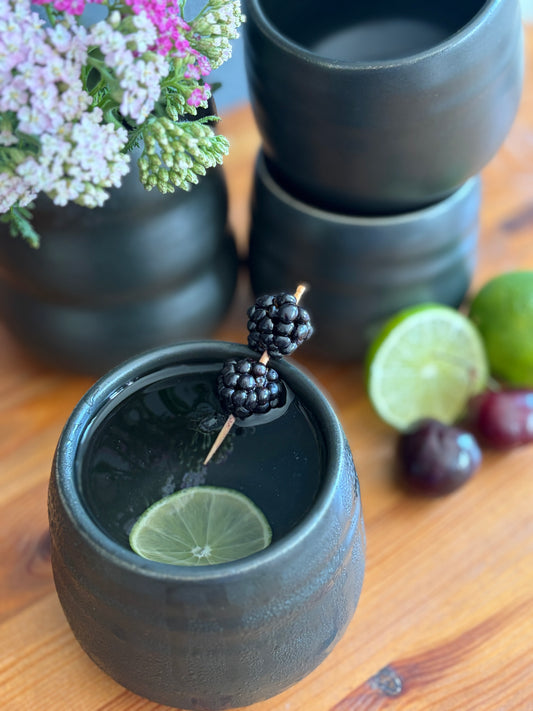 Satin black cocktail tumblers