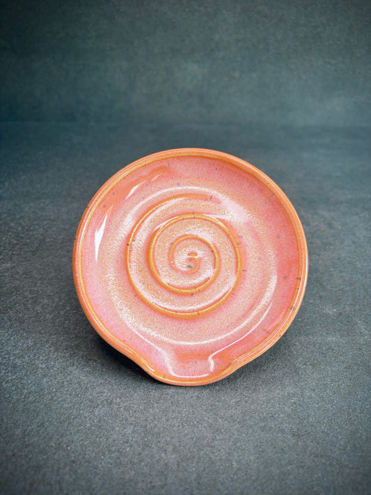 Peachy pink spoon rest