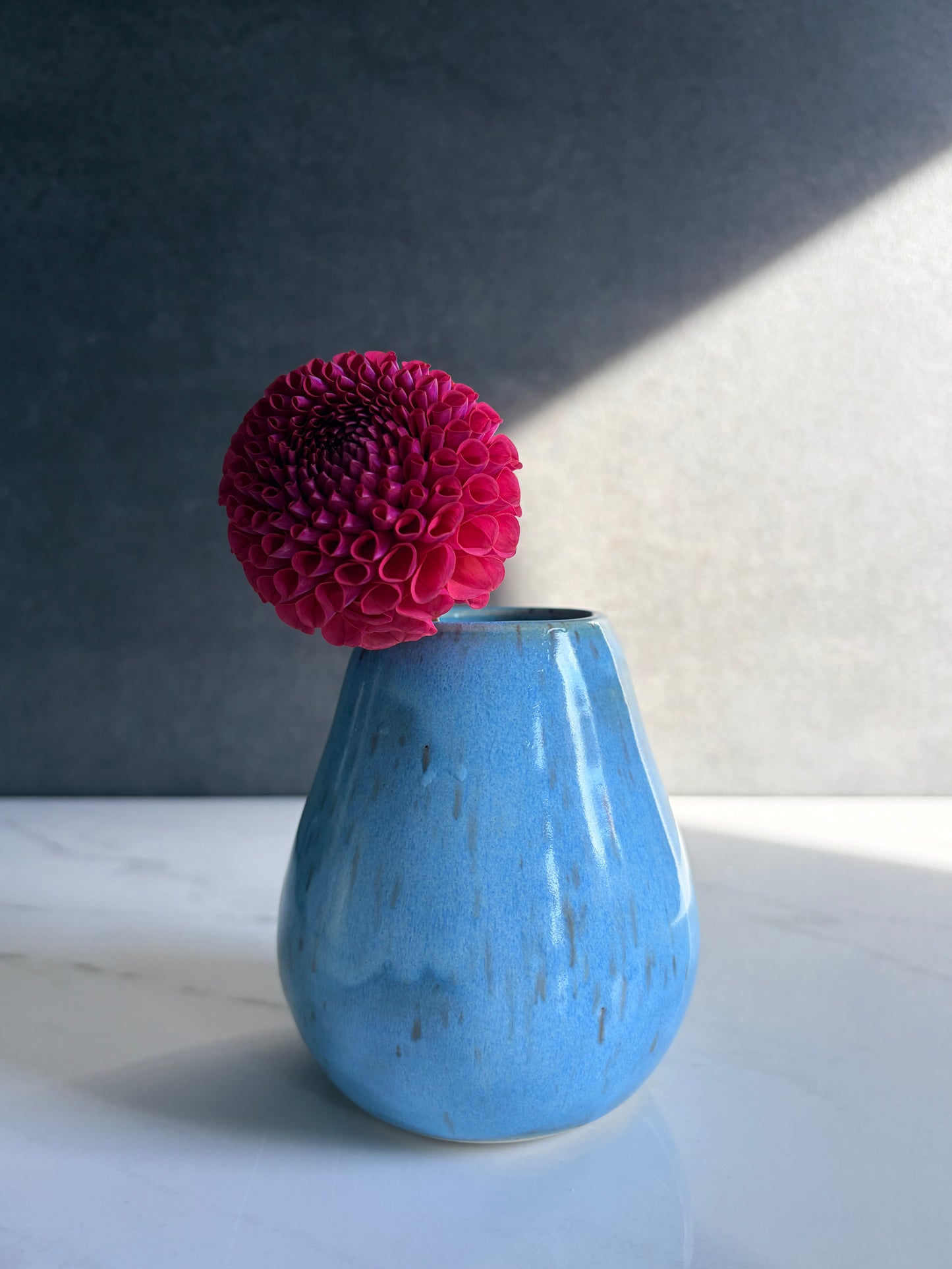 Blue wave bud vase