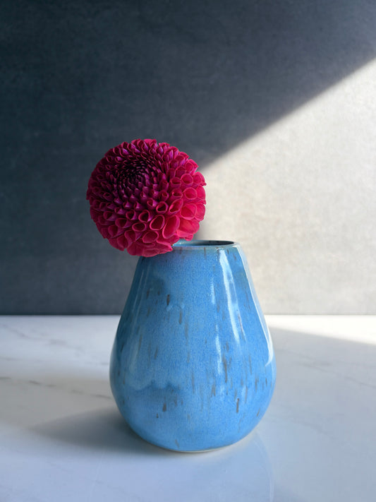 Blue wave bud vase
