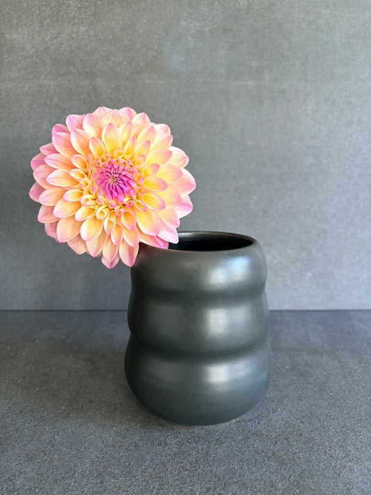 Satin black bud vase