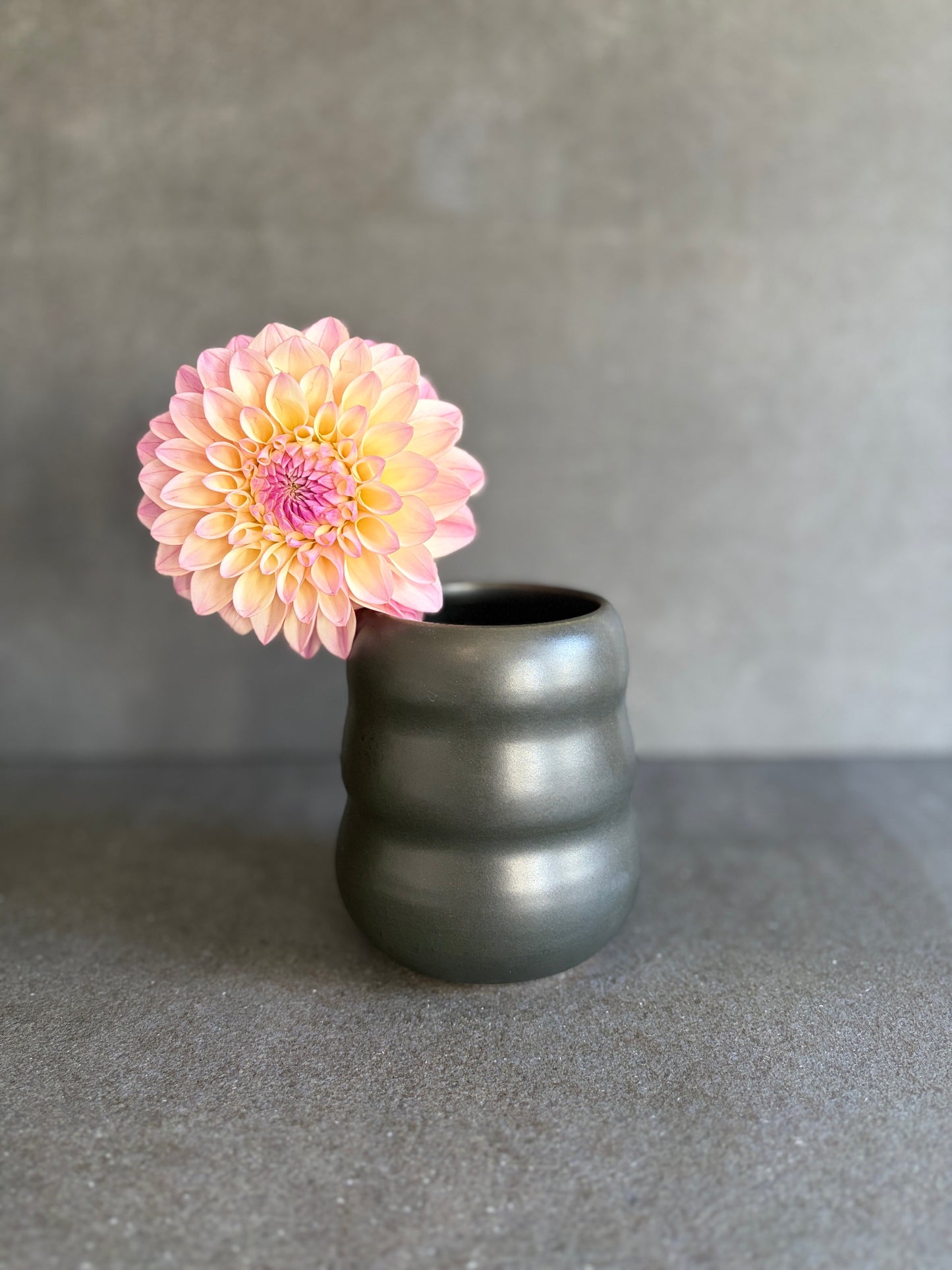 Satin black bud vase